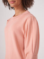 Pure cotton sweater with puff shoulders image number 3