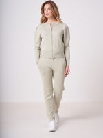 Pure cotton zip cardigan with puff shoulders image number 3