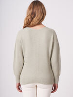 Pure cotton rib knit sweater image number 1