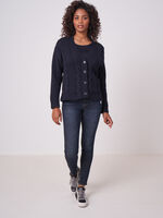 Pure cotton chunky cable knit cardigan image number 3
