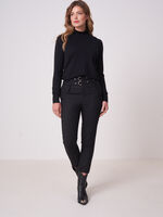 Cashmere blend sweater with ruffle stand-up collar image number 3