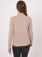 Cashmere blend sweater with ruffle stand-up collar image number 1
