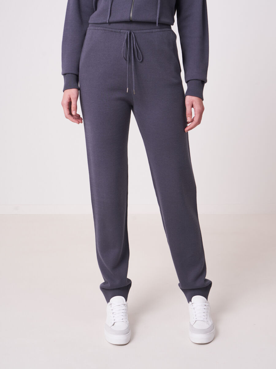 Cotton blend straight knitted sweatpants image number 0