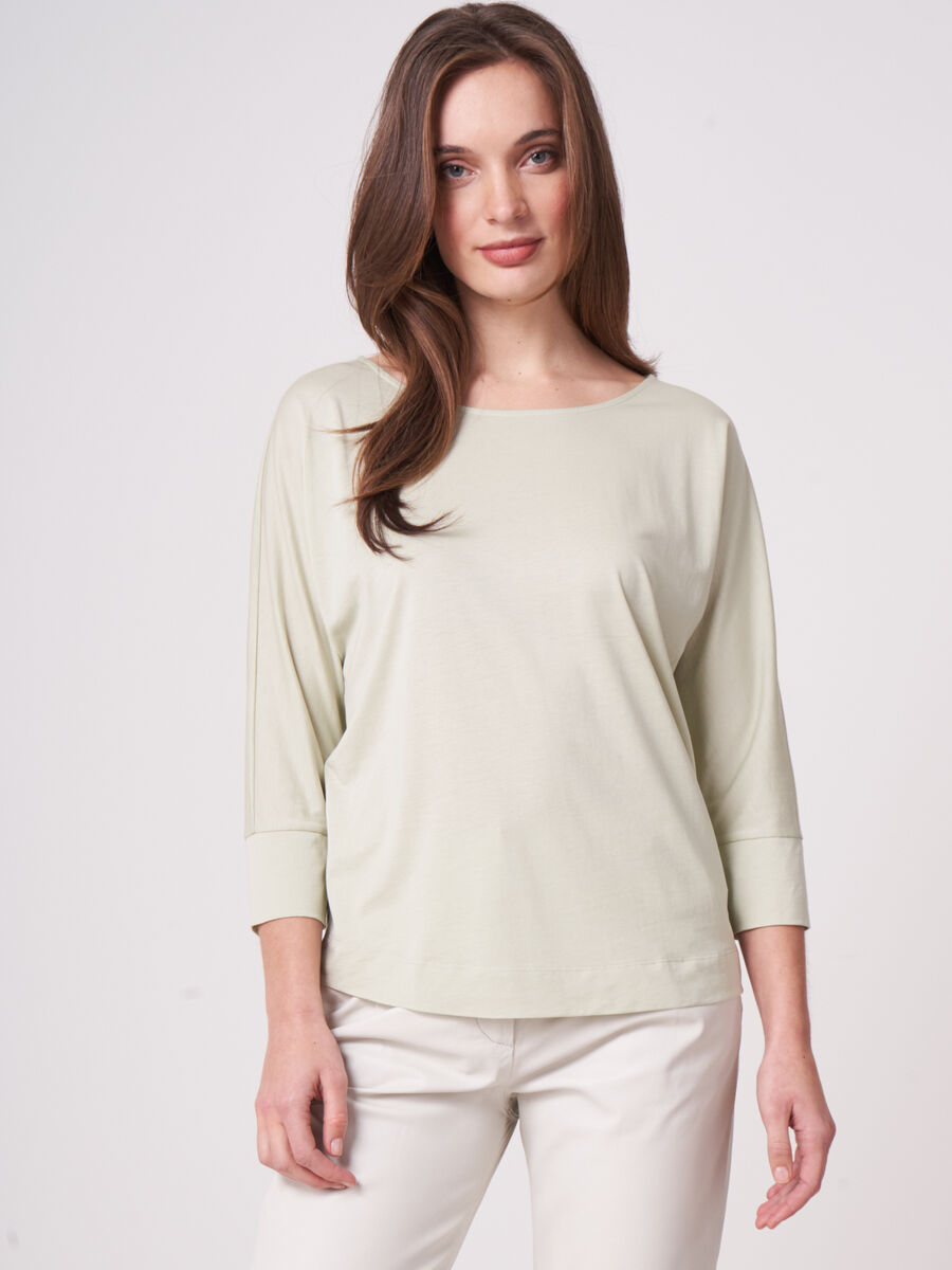 Batwing top with 3/4 sleeve image number 0