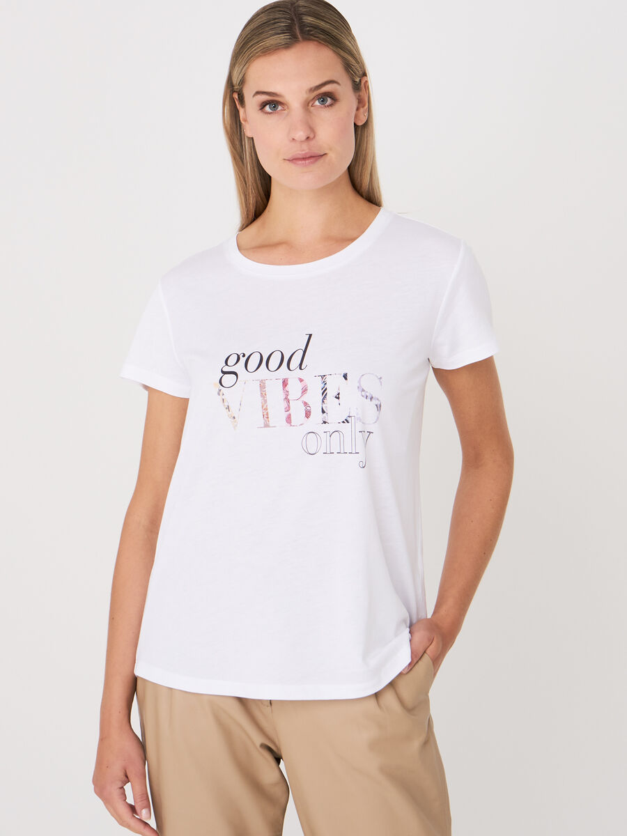 T-shirt in cotton blend with print image number 0