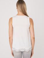 Top with lace details in elastic silk image number 1