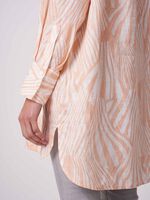 Linen shirt dress with wave print image number 2