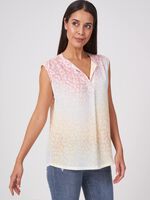 Silk top with leopard print in color gradient image number 0
