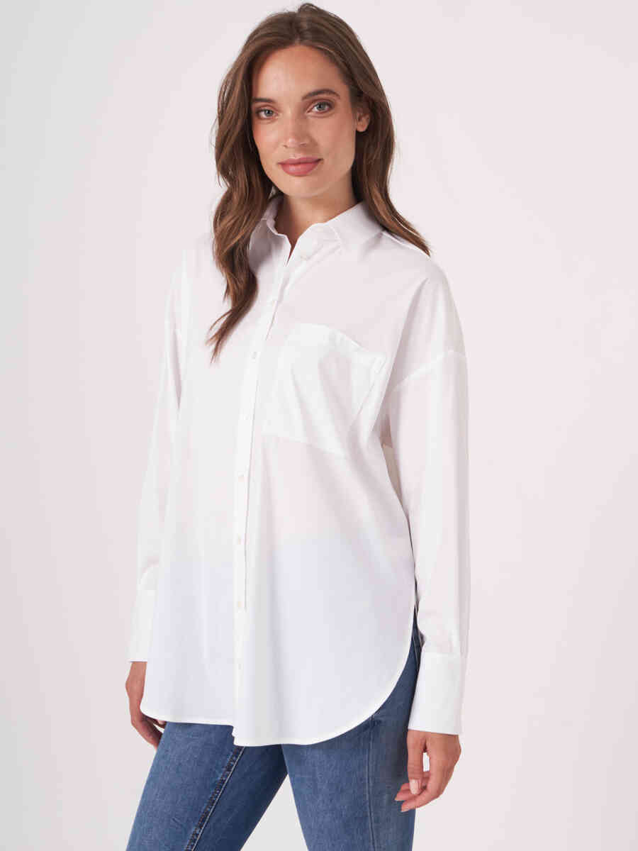 Oversized cotton blouse image number 0