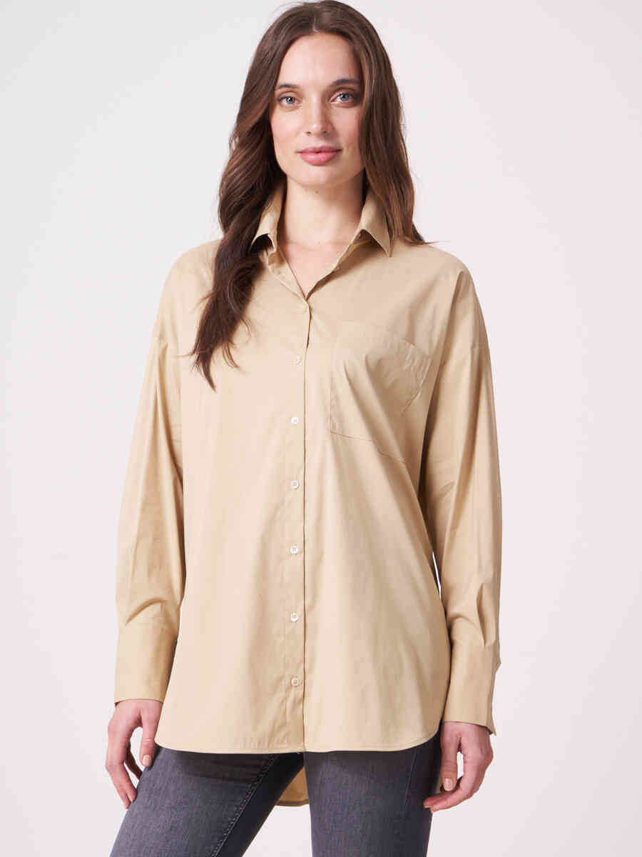 Oversized cotton blouse image number 0