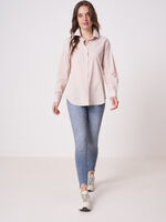 Fitted striped cotton blouse image number 3