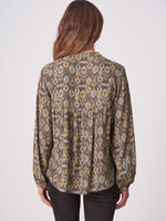 Loose-fit blouse with ikat print image number 1