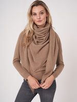 Fine knit organic cashmere triangular scarf image number 0