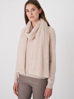 Loose knit organic cashmere scarf with rib details image number 3