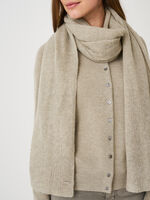 Loose knit organic cashmere scarf with rib details image number 2