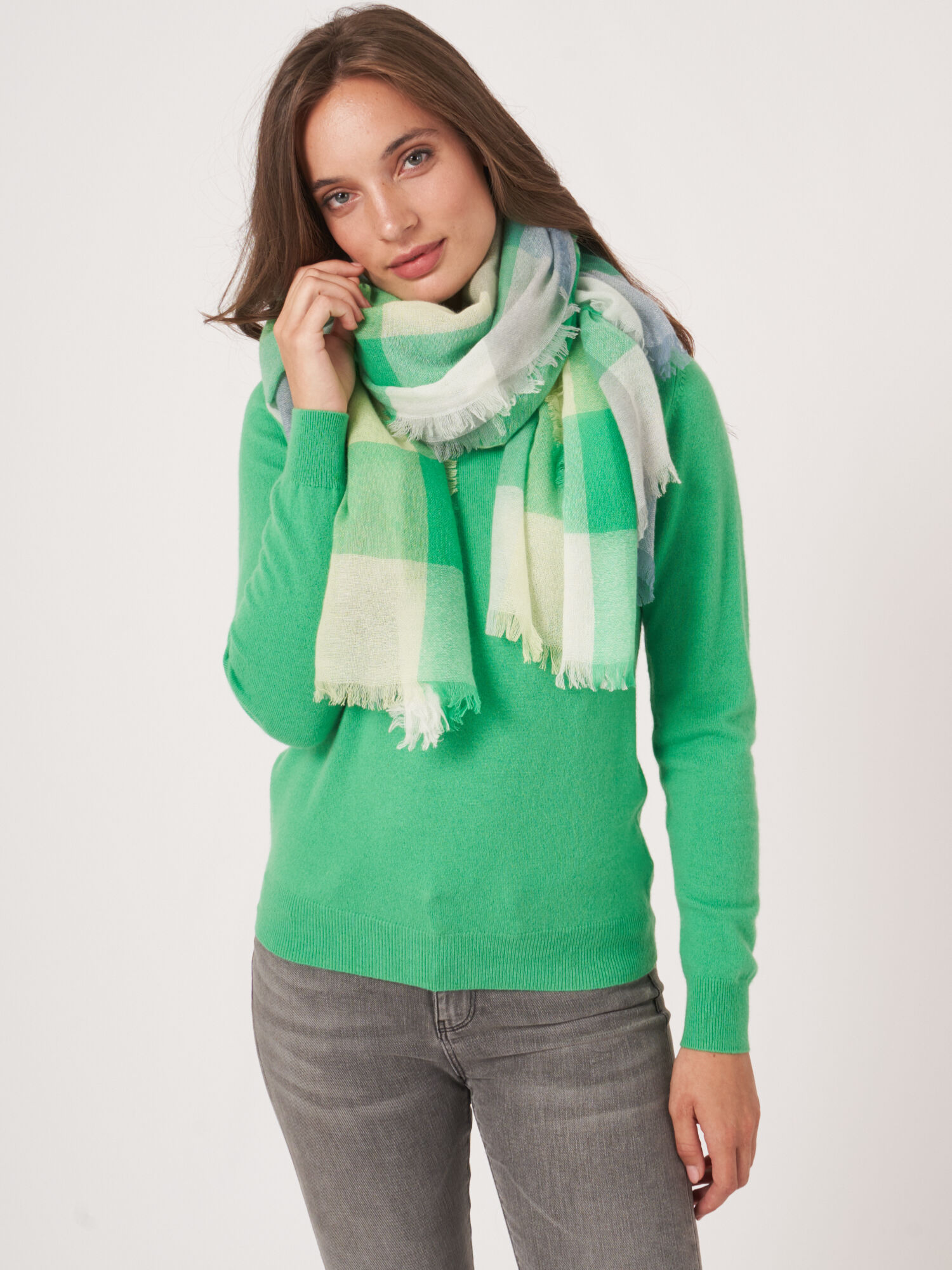 Charlotte Sparre Short Sleeve Round Neck Cashmere Cardigan Forget Me Not