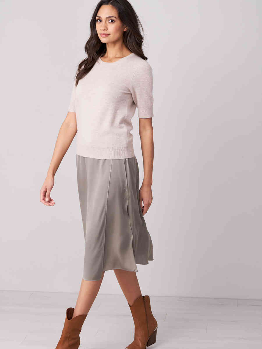 Silk skirt in layered look image number 3