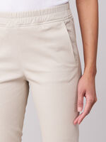 Leather stretch pants with slit image number 2