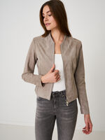 Cropped suede leather jacket image number 0