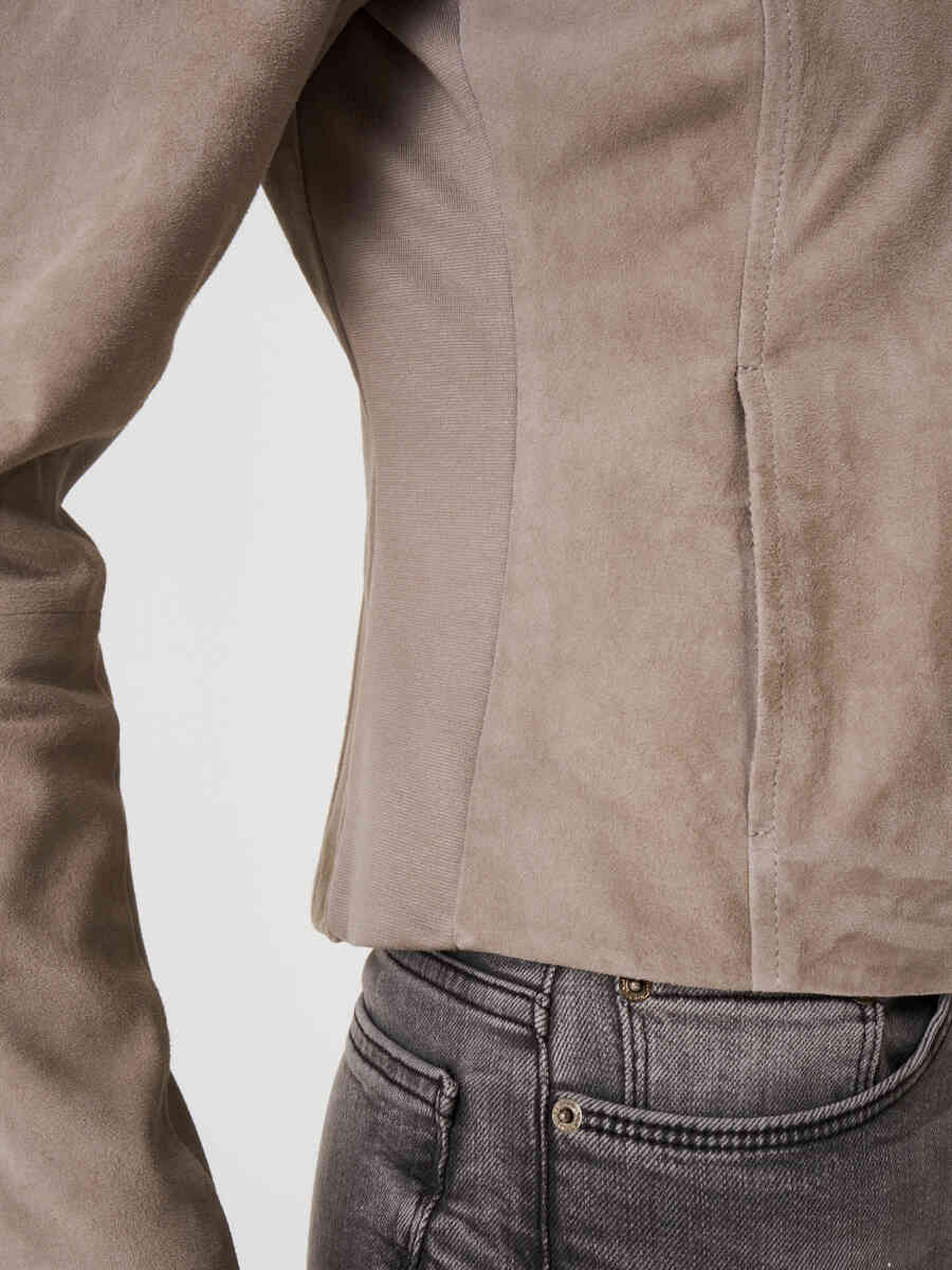 Cropped suede leather jacket image number 2