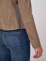 Cropped suede leather jacket image number 3