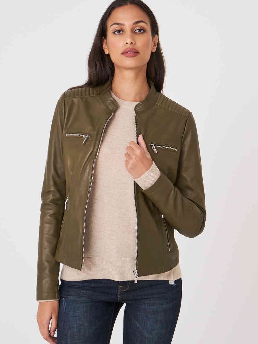 Women's leather jacket image number 0