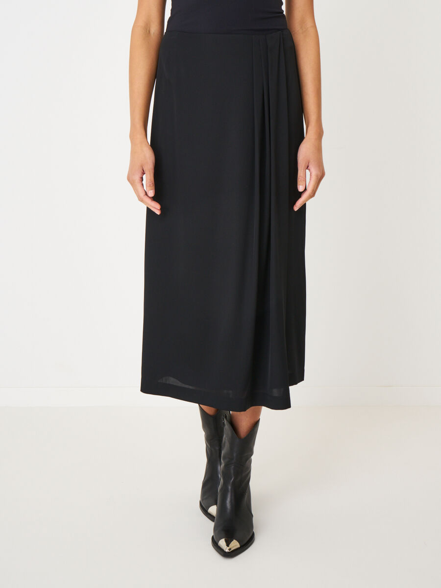 Flowy wrap front silk skirt image number 0