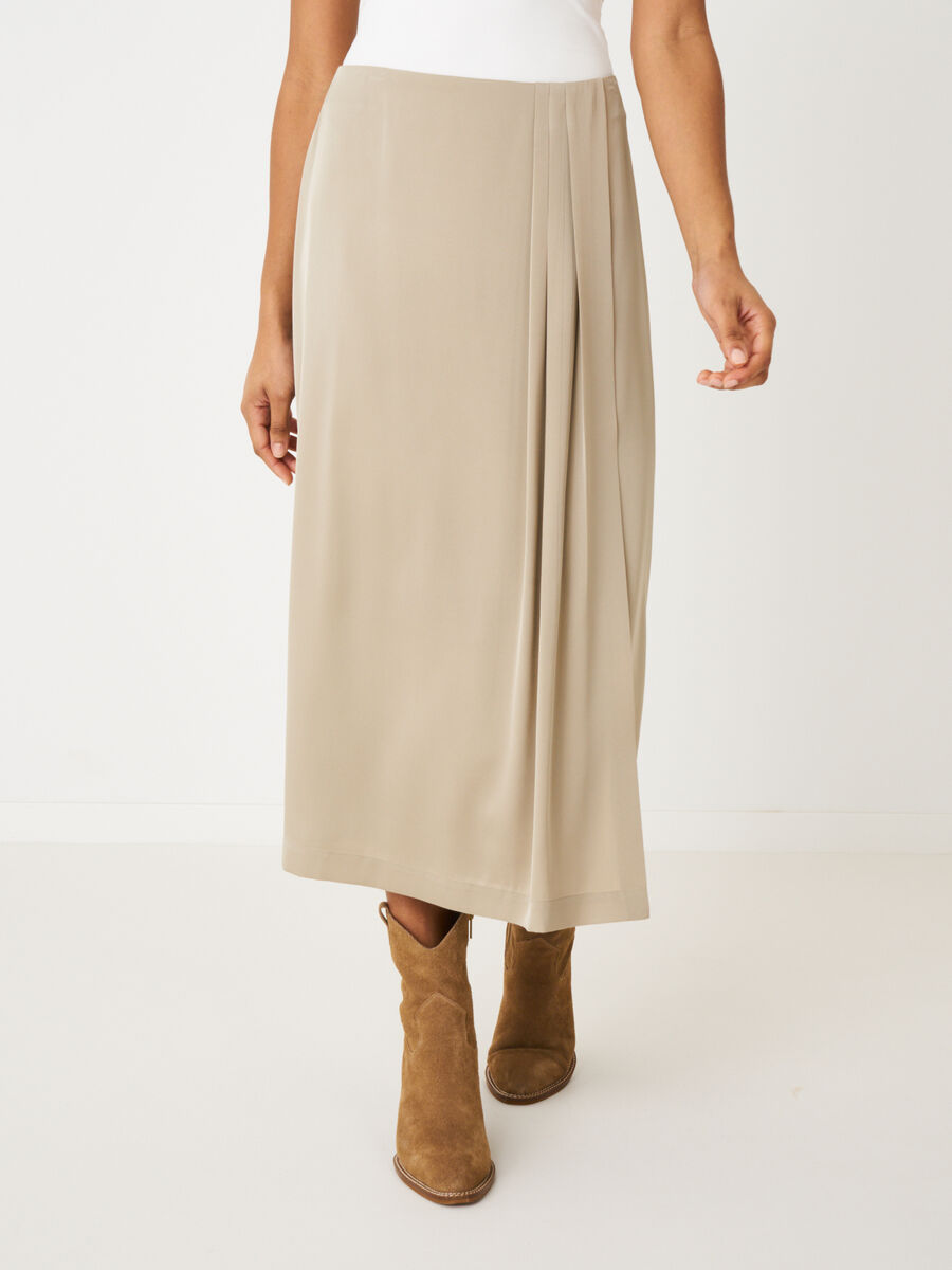 Flowy wrap front silk skirt image number 0