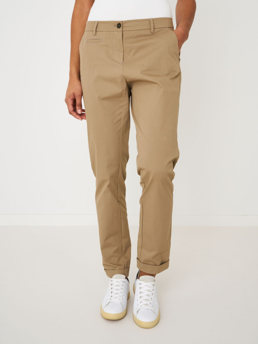 Basic stretch cotton women's chinos image number 0
