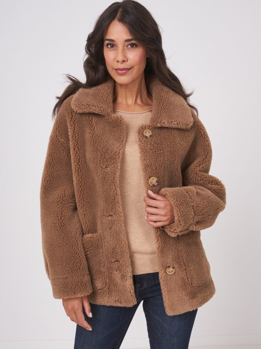 Reversible faux shearling coat image number 0