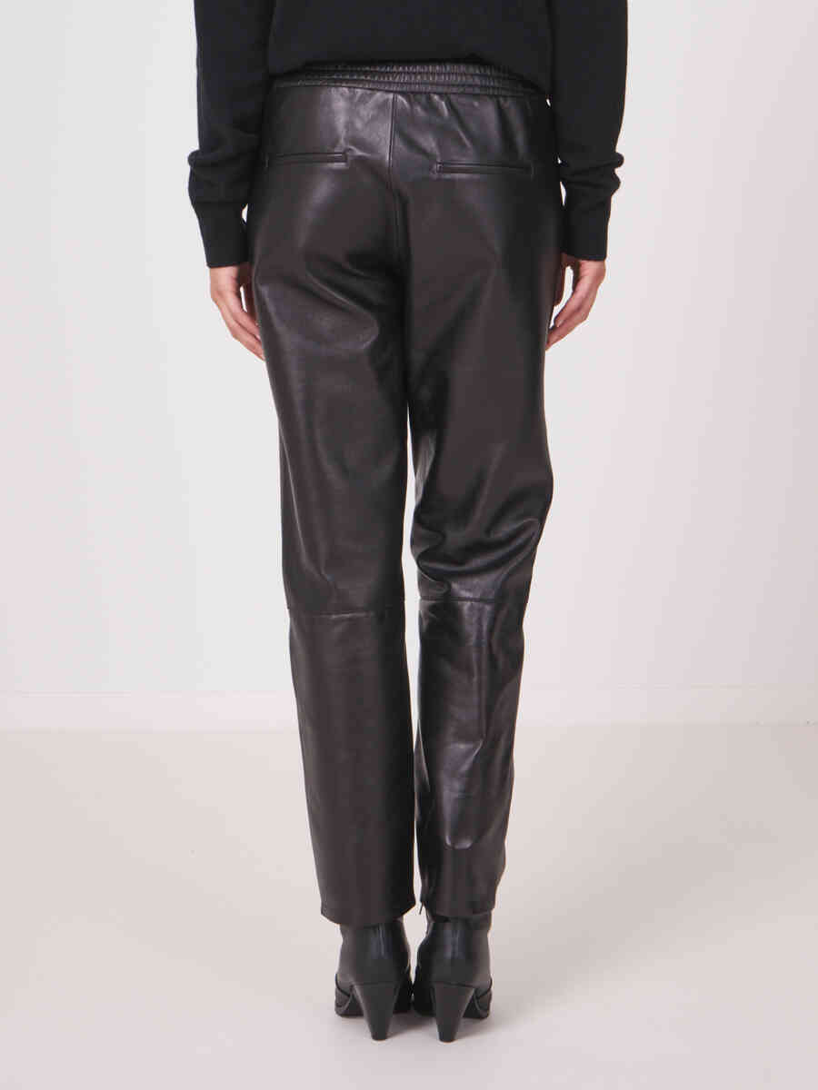 Loose fit leather trousers image number 1