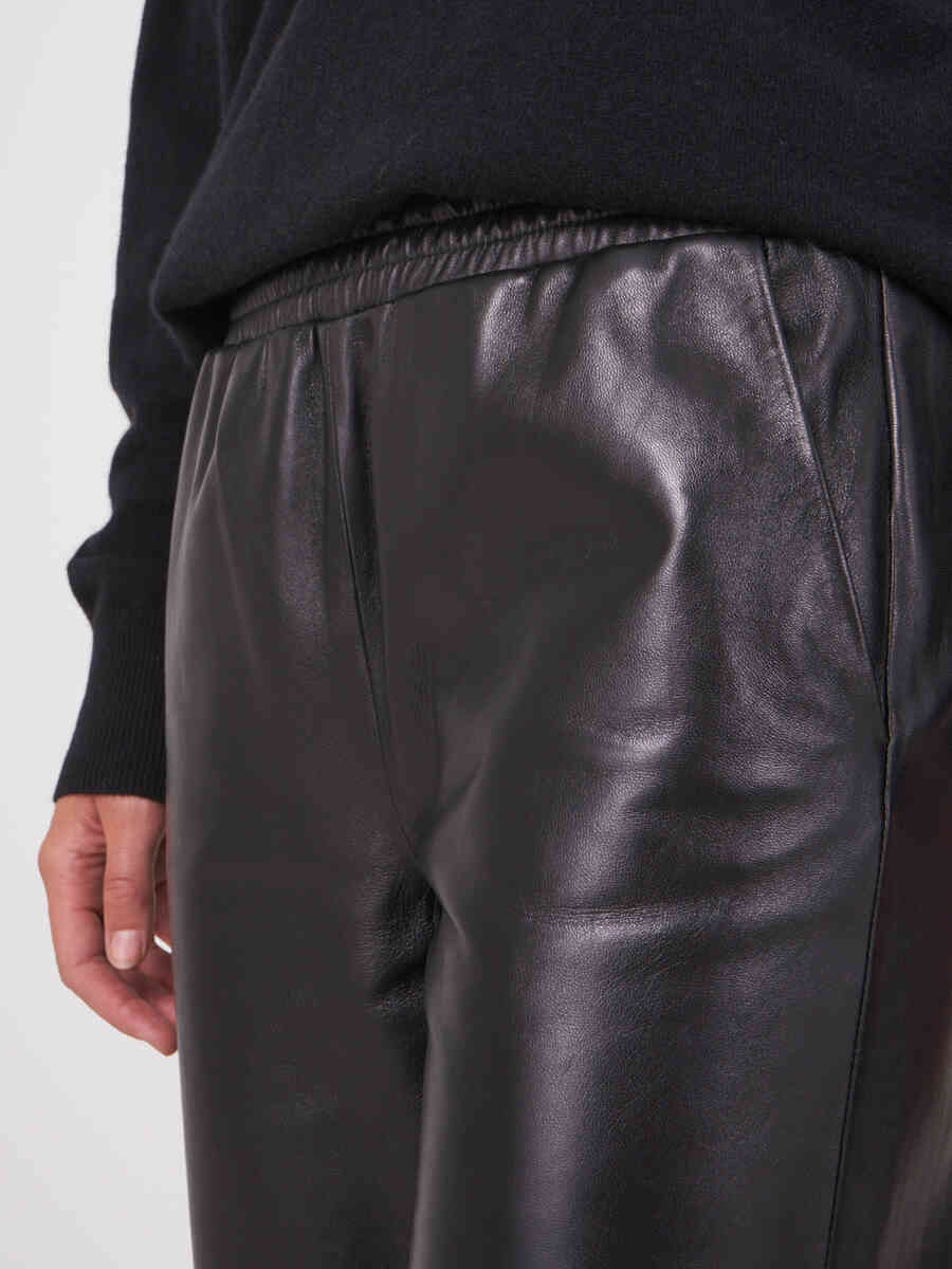 Loose fit leather trousers image number 2