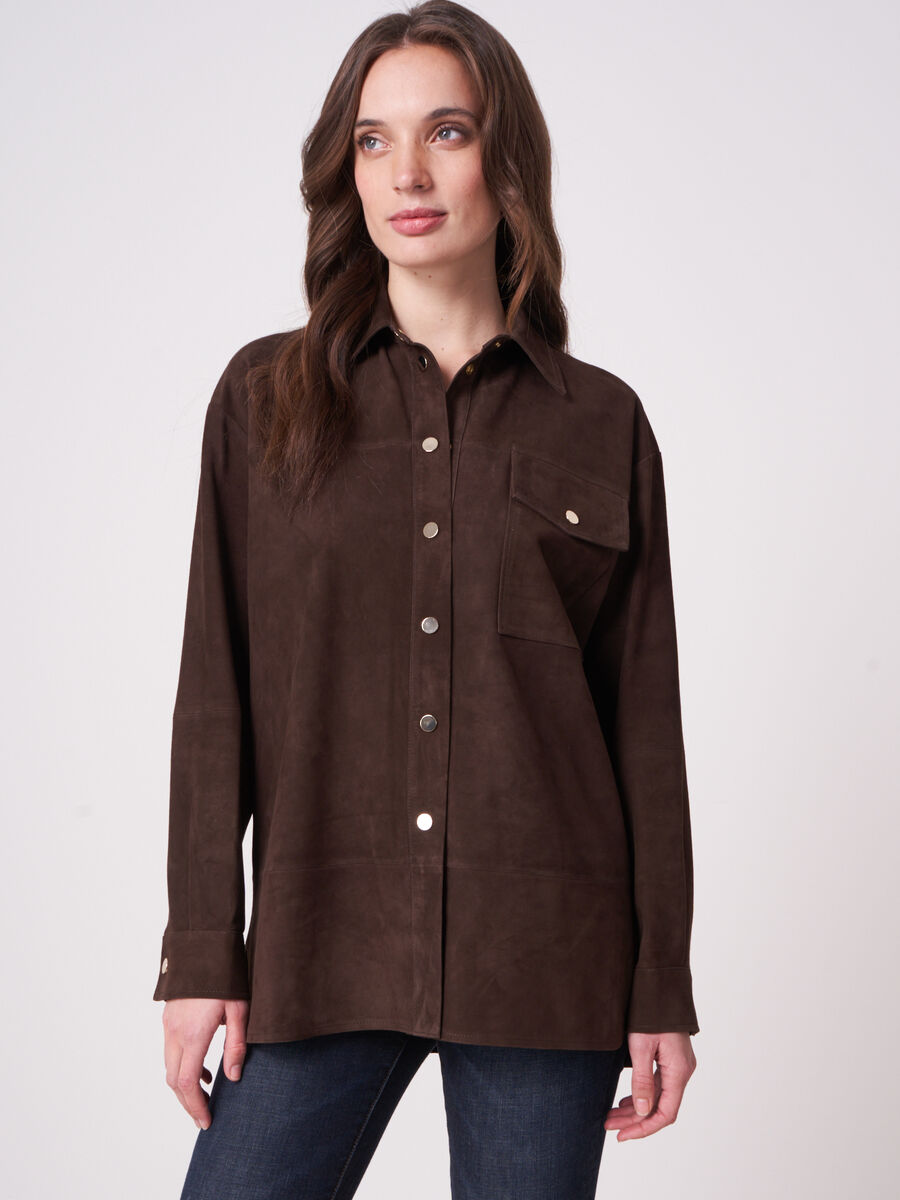 Suede leather blouse image number 0