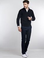 Men's cashmere half-zip sweater image number 3