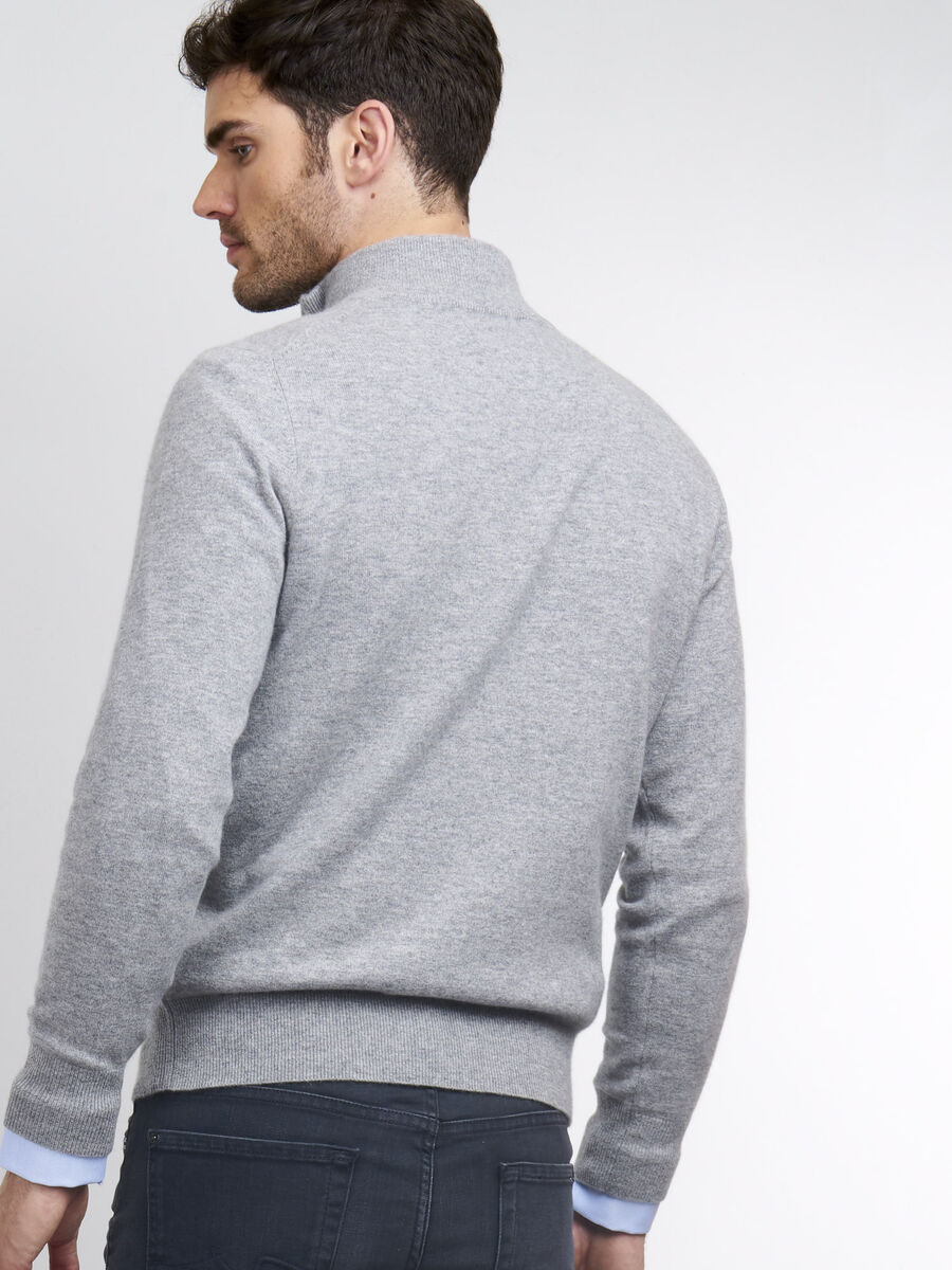 Men's cashmere halfzip sweater