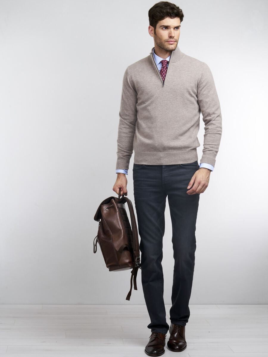 Men's Men's cashmere halfzip sweater REPEAT cashmere