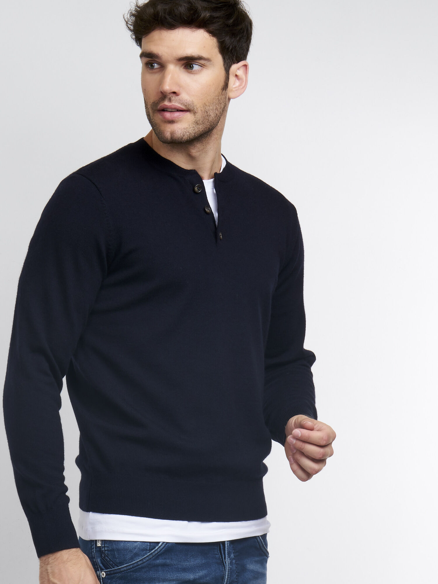 Men's Men's half button sweater 