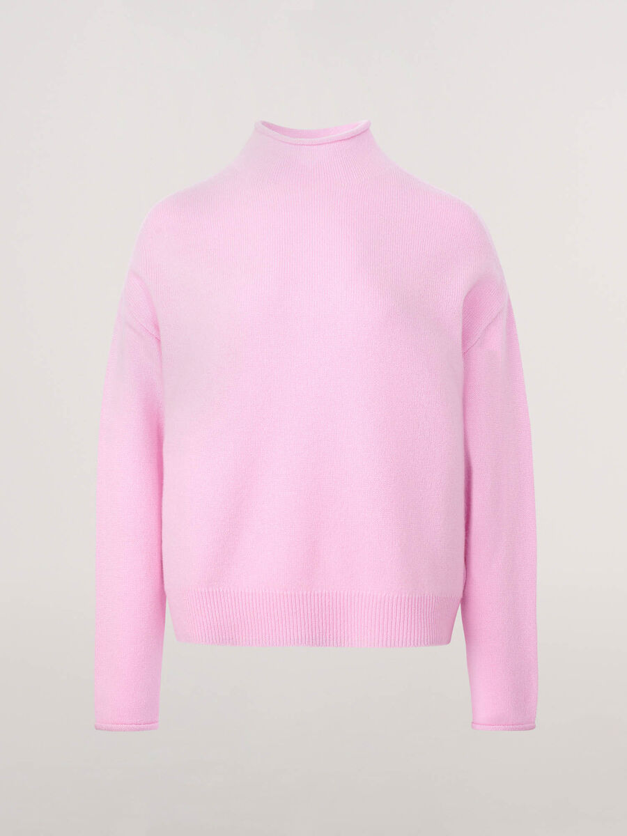 High neck boxy cashmere sweater