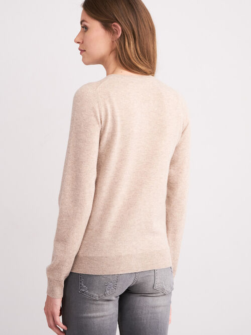 Basic cashmere cardigan met ronde hals