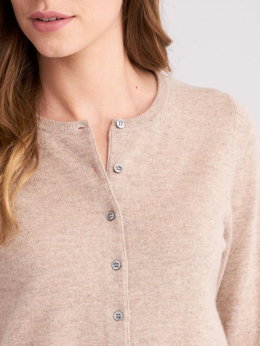 Basic cashmere cardigan met ronde hals image number 2