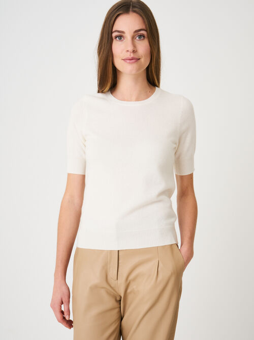 Short sleeve cashmere sweater