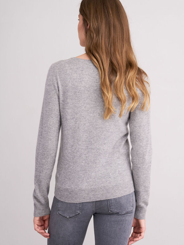 Cashmere trui met V-hals image number 2
