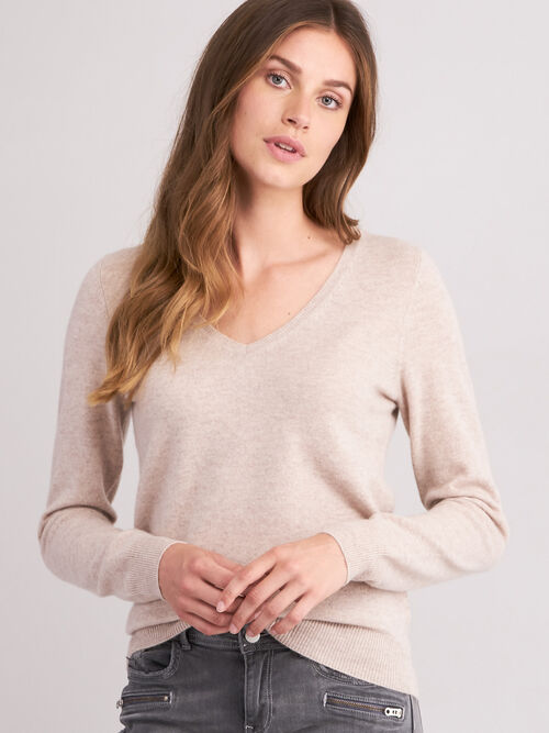 Cashmere trui met V-hals