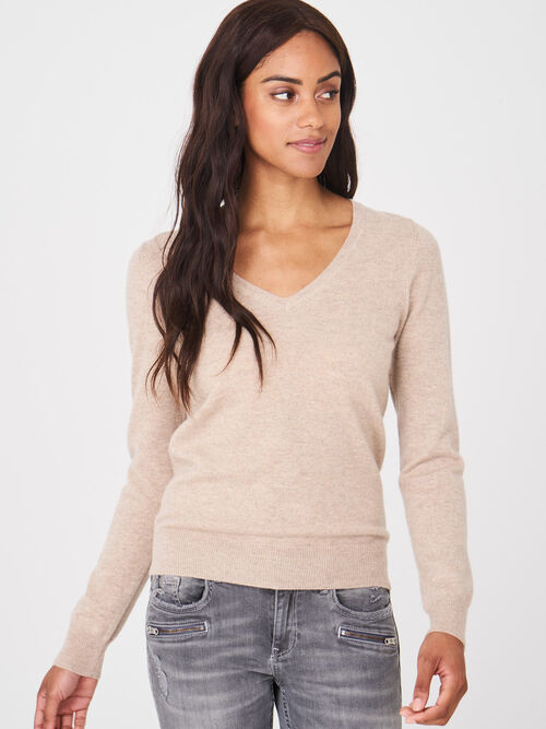 Cashmere trui met V-hals