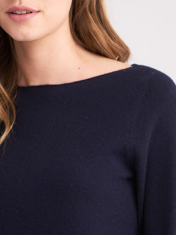 Cashmere trui met boothals image number 2