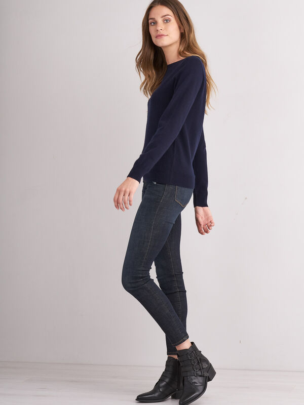 Cashmere trui met boothals image number 3