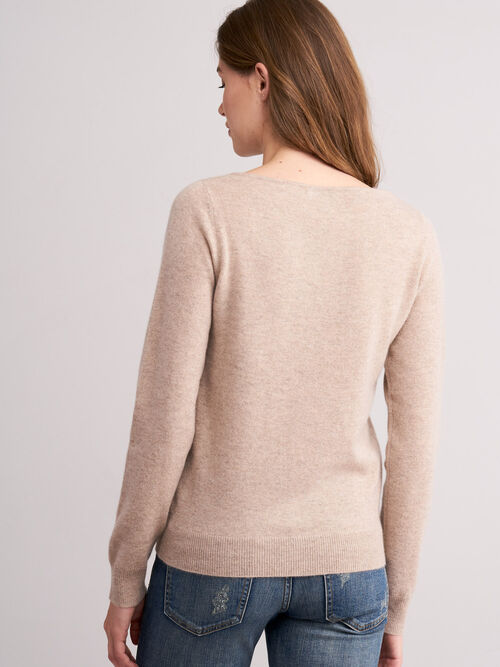 Cashmere boat neck jumper