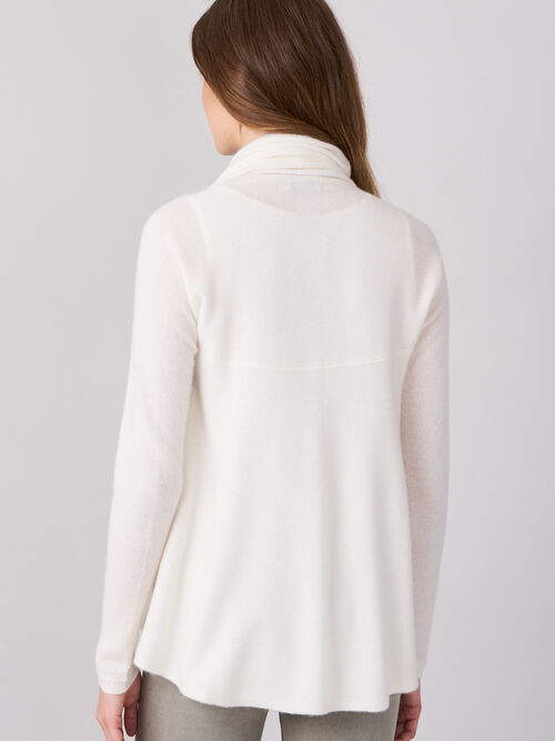 Open cashmere cardigan with shawl neck