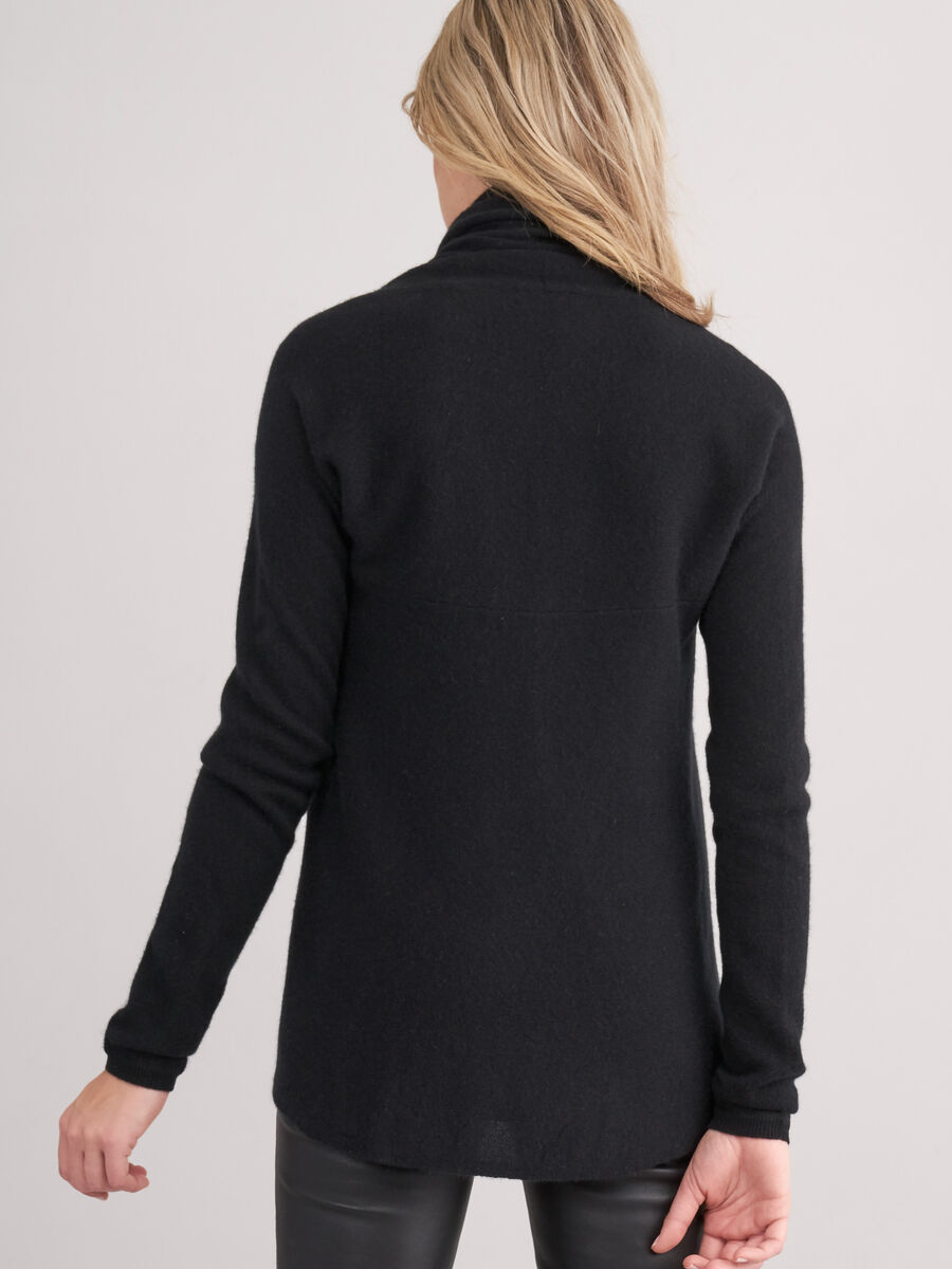 Open cashmere cardigan met sjaalkraag image number 1