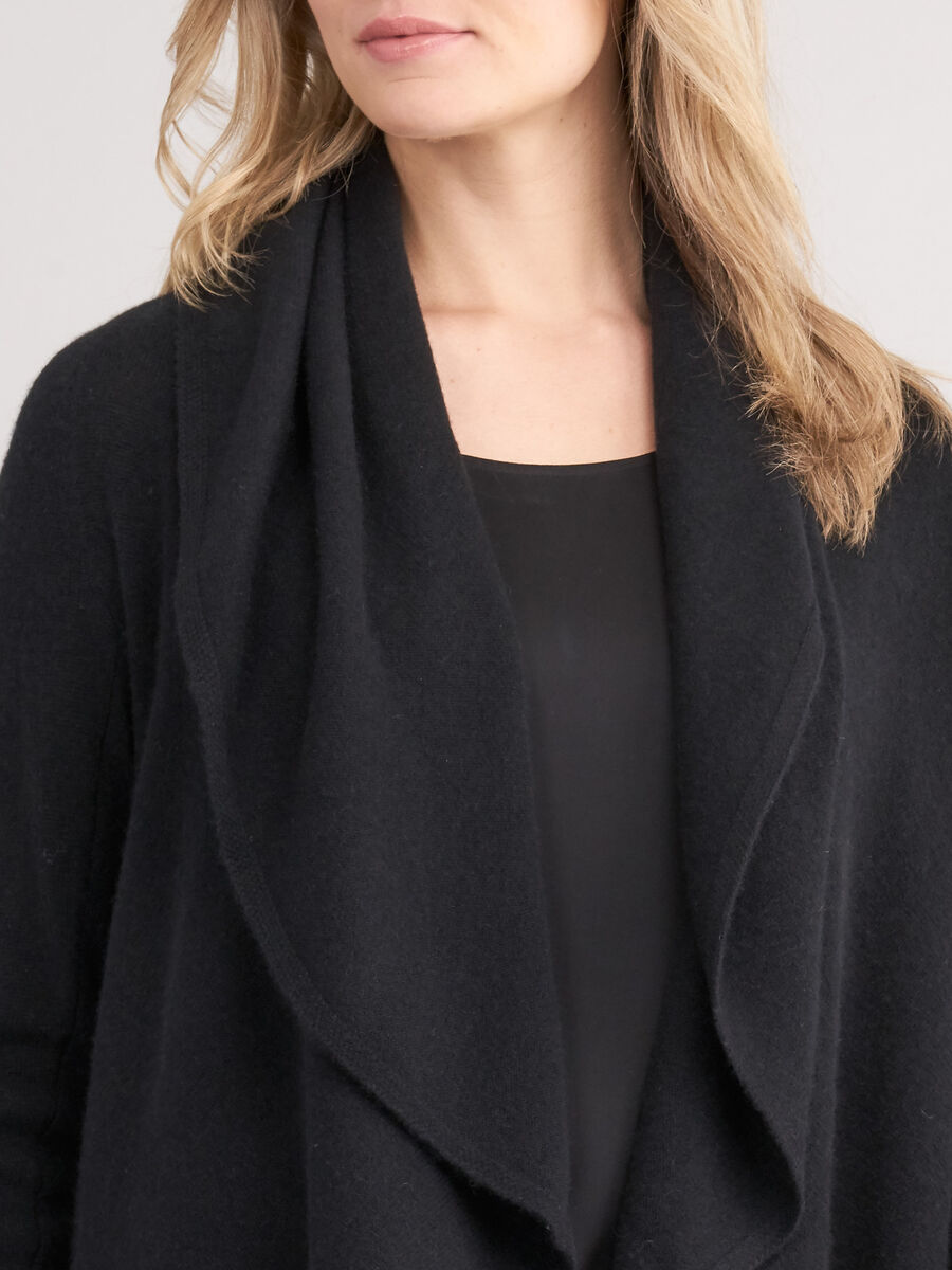 Open cashmere cardigan met sjaalkraag image number 2